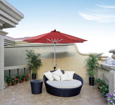 China Pool Outdoor Lounge-Stuhl mit Sonnenschirm Schirm Sonnenschirm Kantenleber Garten Sonnenschirm Terrassenmöbel zu verkaufen