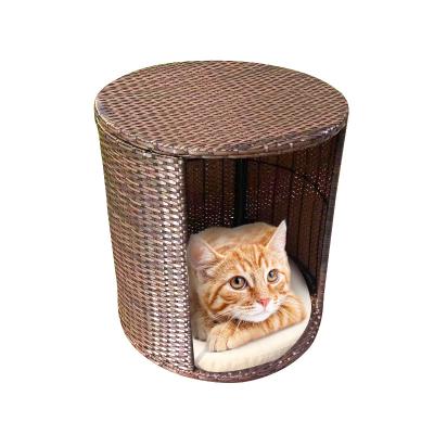 China Unique Multifunctional Ottoman Table House Footrest Seat Large Cube Condo Bed For Cats And Dogs Washable Mat Pet Bed for sale