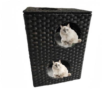 China Muebles para gatos Naturales modernos Cama de mascotas Cama de cama de vaso de ratán Pat Cueva Cama de condominio en venta