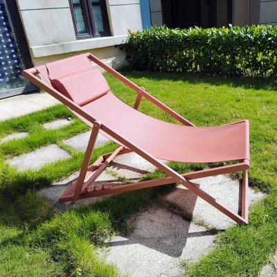 China Outdoor Folding Camping Lounge Chair Portable Foldable Wooden Beach Adjustable for sale