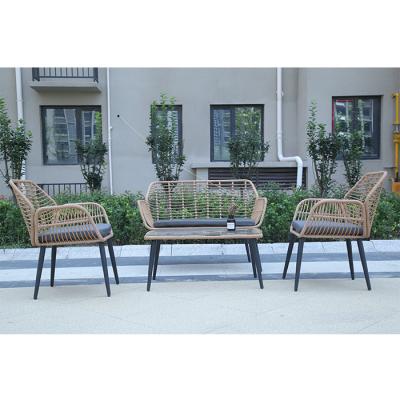 China Wicker Rattan Patio Dining Set Bistro Sets Garden Chair Seating Group Conversation for sale