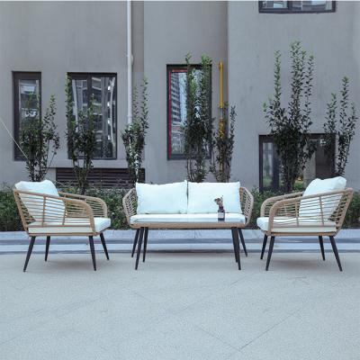 China Bistro Todos os Tempos Patio Wicker Set de Jantar 4 Peças Sofá de Vicker de Jardim Moderno à venda