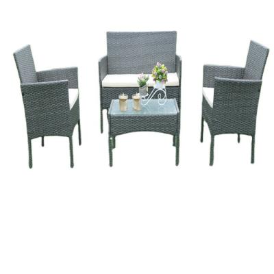 Chine Table et chaises en écorce de jardin Canapé en écorce de plastique Ensemble de meubles de loisirs de patio en rotin à vendre