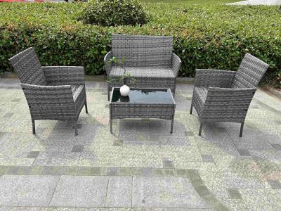 China 4 Sitzplätze Rattan Garten Tisch und Stühle Wicker Tisch Stühle Gartenmöbel Set zu verkaufen