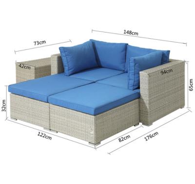 China Outdoor Wicker Rattan Möbel Patio Stuhl Garten Tisch Freizeit Rattan Sofa Set zu verkaufen