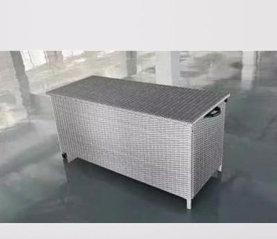 China Casa Espacio interior y exterior Jardín Cojín Muebles de baúl caja de almacenamiento de ratán exterior Ratan tejido resistente al agua en venta