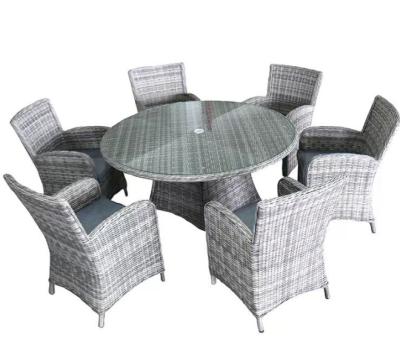 China Patio Wicker Rattan Outdoor Esstisch Park Balkon Innenhof Patio Sofa zu verkaufen