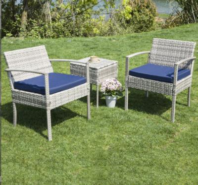 China Patio Outdoor Eettafel Rattan Tafel Gehard Glas Tafeltop Veranda Gesprek Te koop