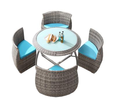 China Esstisch Outdoor Rattan Bistro Tisch Set Entspannen Stilvoll Komfortabel Garten Bistro DL zu verkaufen