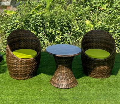 China Modernes Rattan-Essens-Set mit Eierform, Terrasse, Außenmöbel aus Rattan zu verkaufen