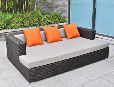 China Pe Rattan Sectional Sofa Indoor Furniture Sofa Wrought Iron Sofa Lunge Sunbed Bed Set for sale