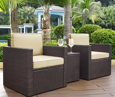 China 3PCS 2 Seater Rattan Garden Sofa Set Outdoor Cane Wicker Outdoor Rattan Patio Backyard for sale