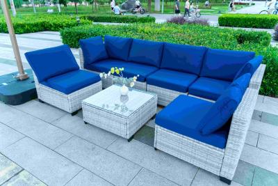 China Outdoor furniture rattan living room sofa woven balcony combination rattan chair booth leisure bar home for sale