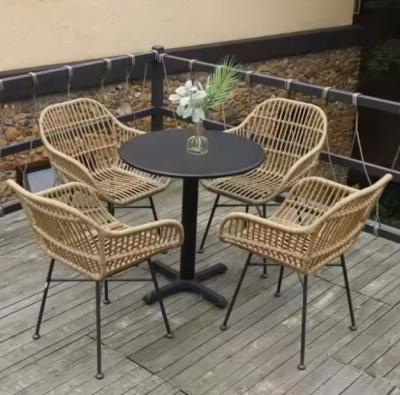 China American style Courtyard Stacking Hotel Aluminum Frames Rattan Wicker Restaurant Balcony Dining Garden Outdoor Chairs for sale