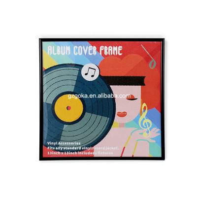 China Record Album Wall Mount Frame Square Vinyl Record View Wall Hanging LP Vinyl Record On-Wall Display Single View for sale