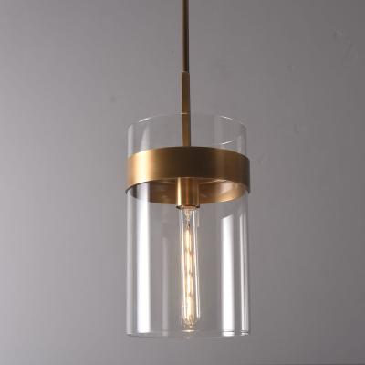 China Modern Copper Geometric Pendant Light with Industrial Style  Modern Minimalist Ceiling Hanging Lamp for Kitchen Island Dining Room a for sale