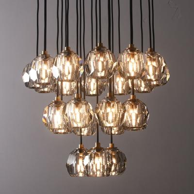 China Modern Modern Copper Ceiling Light Fixture with Crystal Accents for Contemporary Living Spaces for sale