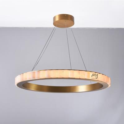 China Modern Ring Alabaster chandelier for living room Pendant light for 1.5 meter ring Alabaster pendant light for sale