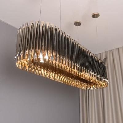 China Modern Modern Chandelier for Living Room Stainless Steel Hotel Pendant Polished Plated Round Chandelier for sale