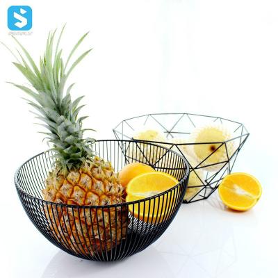 China Creative Stocked Metal Fruit Basket Countertops Iron Fruit Basket Gold Plated Mesh Metal Bowl Kitchen Storage Wire Vegetable Fruit Basket for sale