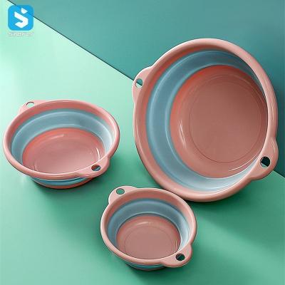 China Wholesale Portable Easy Stored Carry Silicone Foldable Collapsible Bathroom Sink for sale