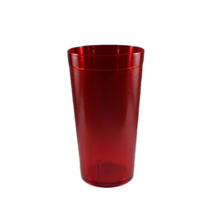 China 16 Ounce PC Sustainable Frosted Plastic Water Tumbler Cup Shatterproof Plastic Cup Red Reusable Customized Various Colors for sale