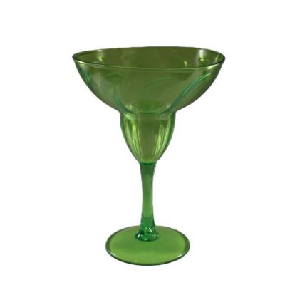 China Unbreakable Reusable Porcelain 16 Ounce Margarita Tumbler PC Clear Green Plastic Unbreakable Glass Cup 470ml Cocktail Glass Unbreakable Factory for sale