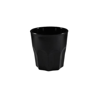 China Tumbler 150ml China Factory Wholesale 5 Ounce PC Reusable Plastic Multilateral Angular Cup Black Hard Plastic Glass Reusable Mug for sale