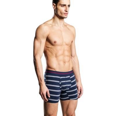 China New Design Breathable Mens Trunks Striped Long Leg Underwear Mens Boxers Briefs For Mens Underwear for sale