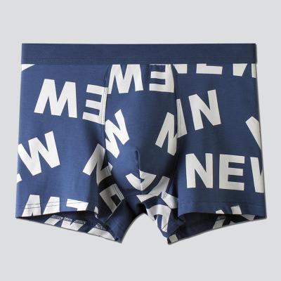 China Breathable high quality sexy letter printed men's cotton underwear boxer brief breathable elastic fabric plus size boxer shorts for sale