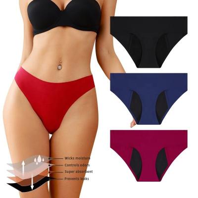 China Custom Antibacterial 4 Layers Heavy Flow Absorbent Women Leak Proof Period Seamless Panties No Show Invisible French Cut Menstrual Underwear for sale