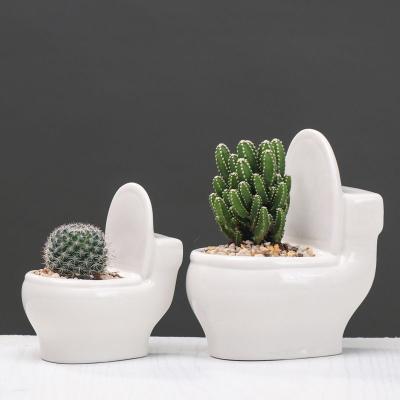 China Small ceramic cartoon anti-corrosion succulent desktop plant porcelain white flower pot for sale