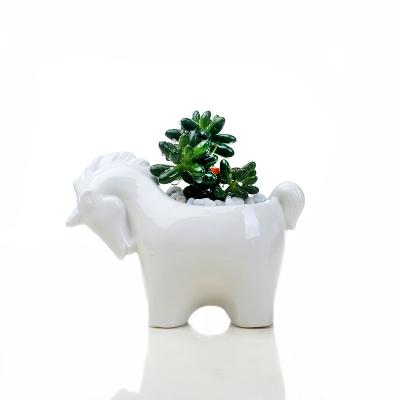 China Cute Cartoon Unicorn Ceramic Flower Garden Balcony Vegetable Garden Flower Pot Anti-corrosion Succulent Decoration for sale