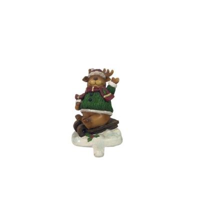 China Europe Mini Cute Home Decoration Christmas Gift Open Reindeer Statue Standing Resin for sale