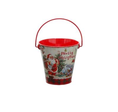 China Europe Christmas Gift Festival Small Iron Bucket Storage With Iron Handle for sale