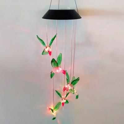 China 2022 Outdoor Solar Colorful Theme Park Wind Chime Light LED Butterfly Garden Decoration Landscape Light for sale