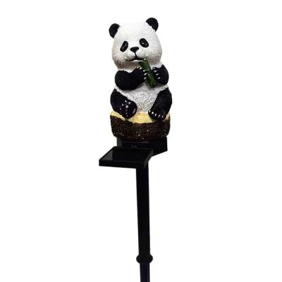 China New Resin Garden Panda LED Landscape Light Solar Outdoor Waterproof Garden Light Decorative Floor Light for sale