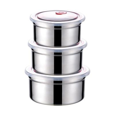 China Freshness Preservation China Manufacturer 304 Grade Stainless Steel Leakproof 3pcs Kitchen Set Food Bowl for sale