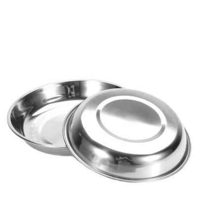 China Sustainable Wholesale Durable Home Use Stainless Steel Dinner Plate Food Dish for sale