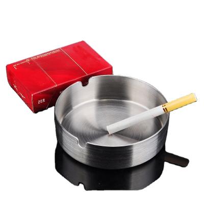 China Wholesale 410 Stainless Steel Cigar Ashtray Single Wall Outdoor Table Top Round Stainless Steel Ash Tray for sale