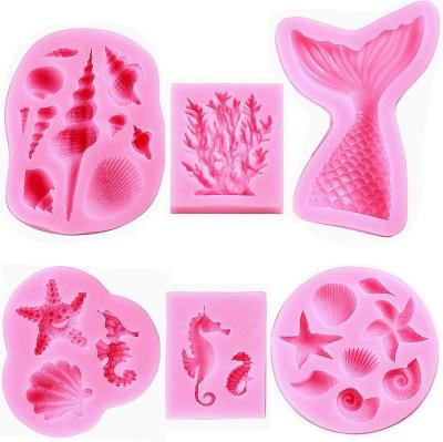 China Trend Viable Hot Factory Custom Design Reposteria Chocolate Cake Decorating Tool Mermaid Silicone Mold for sale