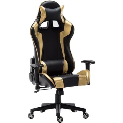 China (Height)Adjustable Gold Color 180 Degree PU Upper Back Leather Adult RGB Racing Computer PC Gamer Chair Gaming Chairs Parts For Sale for sale