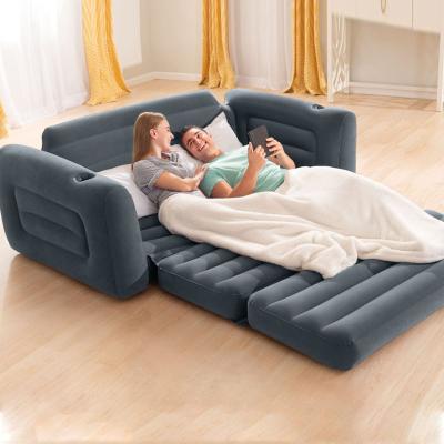 China New Hot Wholesale Cheap Modern Foldable Sleeper Lounge Pull Out Inflatable Chair Sofas Furniture Folding Air Sofa With Bed for sale