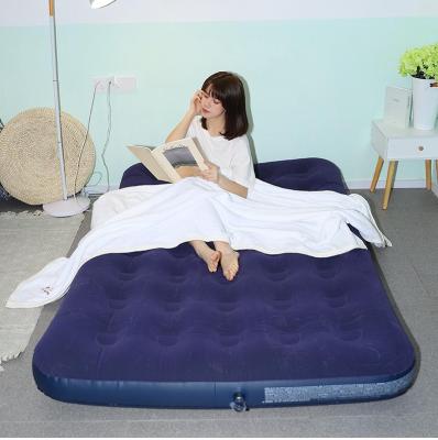 China Wholesale Foldable Twin Size Air Bed Warm Outdoor Folding Air Bed Comfortable Advertising Simple Home Inflatable Mattress for sale