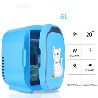 China Portable Home Cosmetic Freezer 6 L Mini Fridge Refrigerators Compressor Car Small Blue Bar COMPRESSOR China Beverage Skin Care Sale for sale