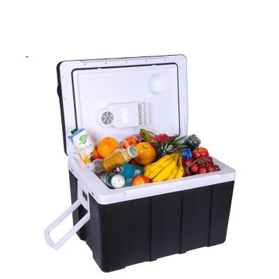 China 50L COMPRESSOR Mini Camping Car Fridge Small Chest Refrigereator Freezers 12v Portable Outdoor Warmer Cooler Box for sale