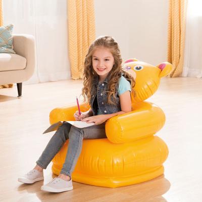 China Adjustable Cheap Portable Kids Baby Kids Cartoon PVC (Other) Air Sofa Inflatable Chair With Armrest for sale