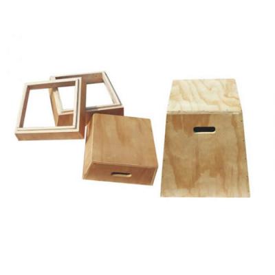 China Customized Color Light Weight Portable 3 In 1 Plyo Adjustable Wooden Jumping Box for sale