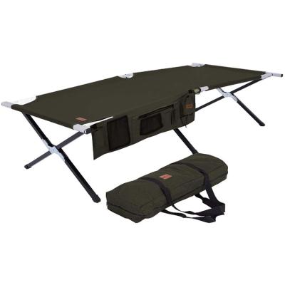 China Adjustable Outdoor Metal Army Steel Frame Folding Sleeping Easy-Carry Portable Bed For Camping for sale