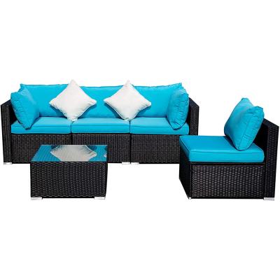 China Oversized Deluxe Easy-Carry Sectional Garden Patio Furniture Sets Rattan for sale